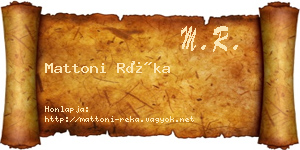Mattoni Réka névjegykártya